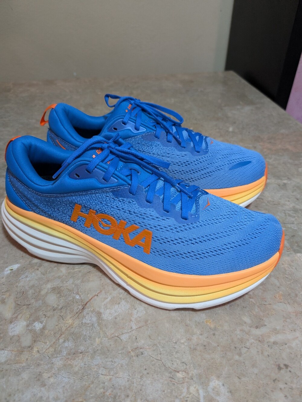 Hoka One One 8 "Costal Sky Vibrant" Cushioned Running Shoes Men Size 10.5